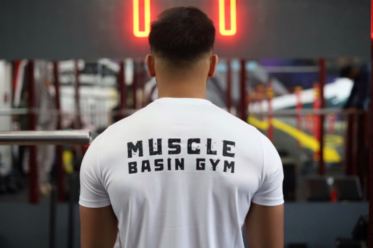 White Muscle Fit Training Top